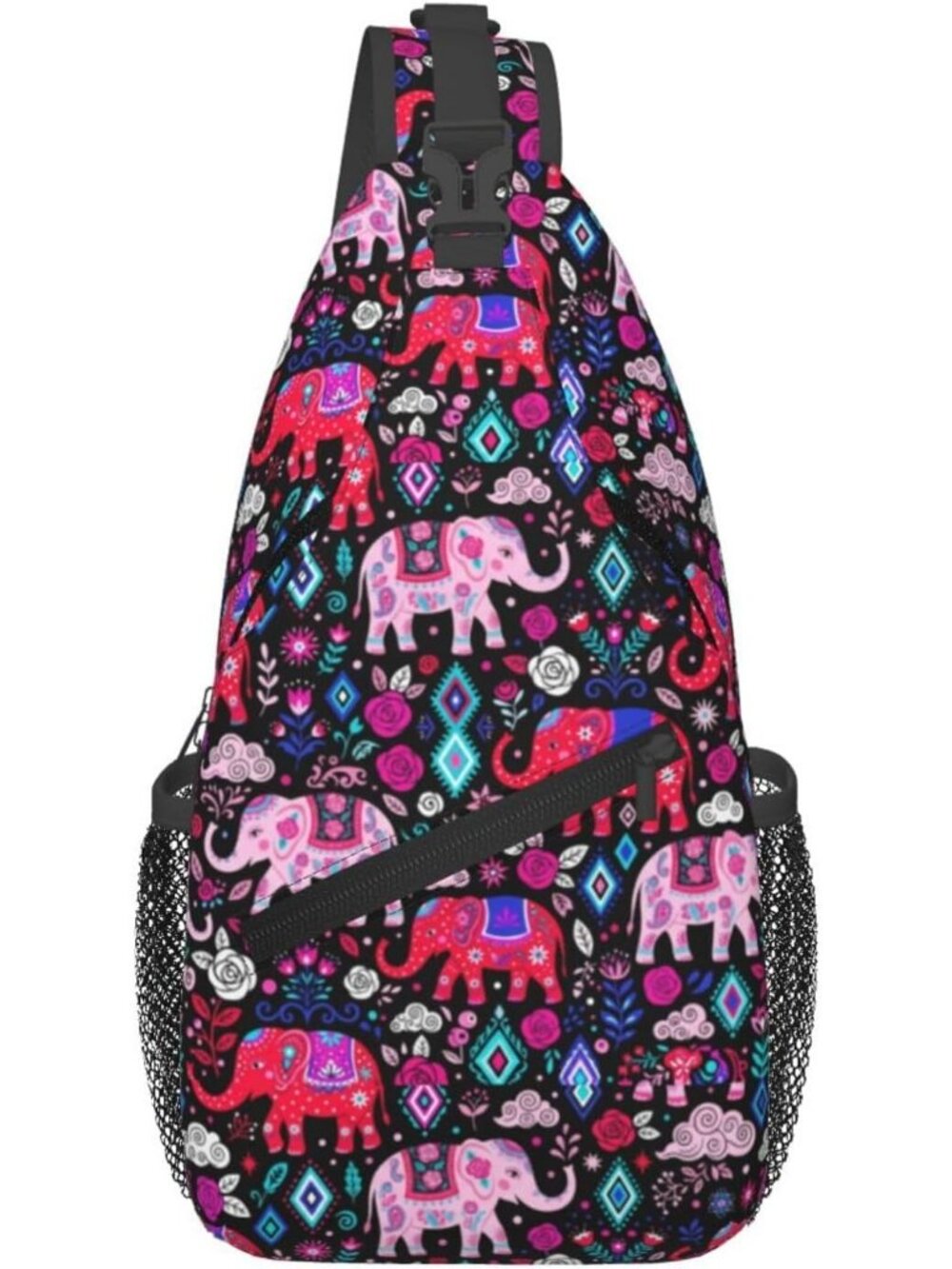 Unisex Elephant Halloween Travel Hiking Sling Backpack Casual Crossbody Bag
